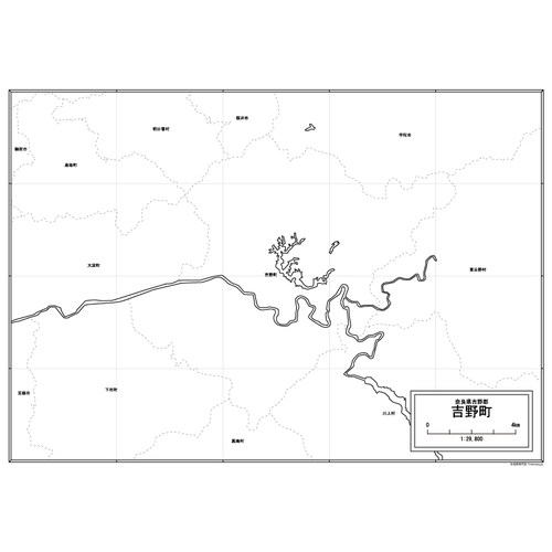 吉野町の白地図のサムネイル