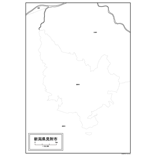 見附市の白地図のサムネイル