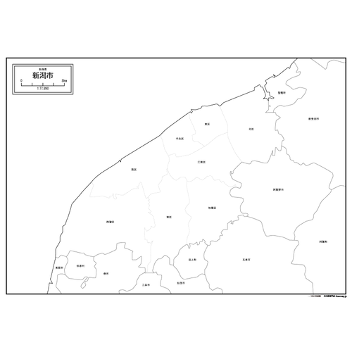新潟県新潟市の白地図のサムネイル