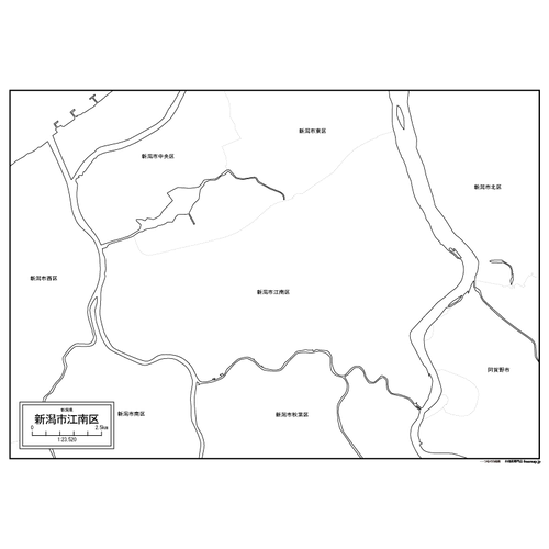 新潟市江南区の白地図のサムネイル