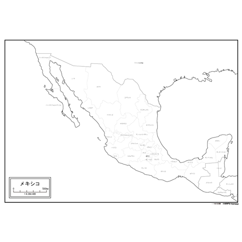 メキシコの白地図のサムネイル