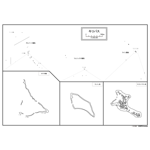 キリバスの白地図のサムネイル