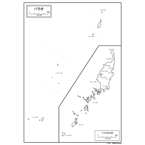 パラオの白地図のサムネイル