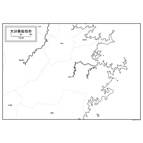 佐伯市の白地図のサムネイル