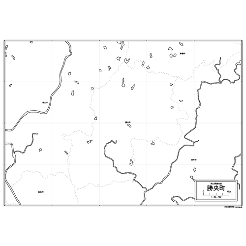 勝央町の白地図のサムネイル