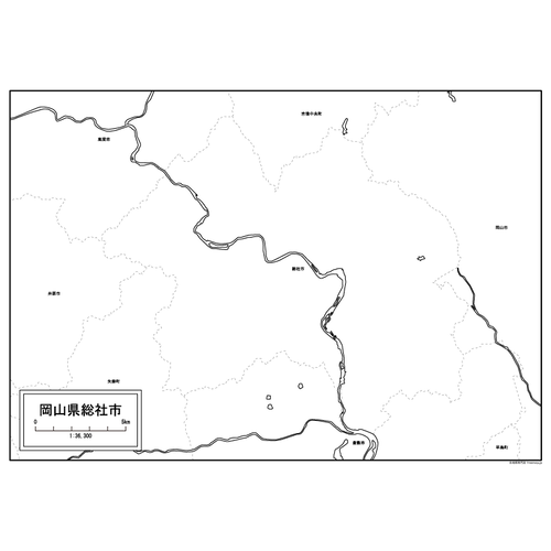 総社市の白地図のサムネイル
