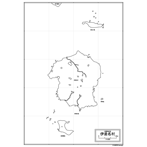 伊是名村の白地図のサムネイル