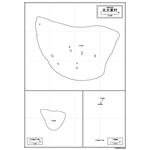北大東村の白地図のサムネイル
