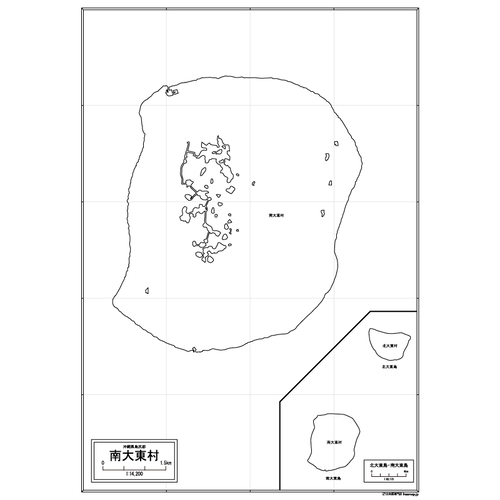 南大東村の白地図のサムネイル