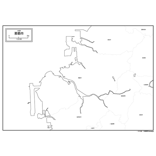 那覇市の白地図のサムネイル