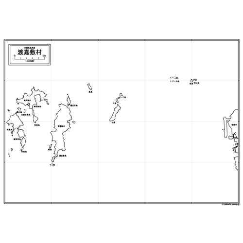 渡嘉敷村の白地図のサムネイル