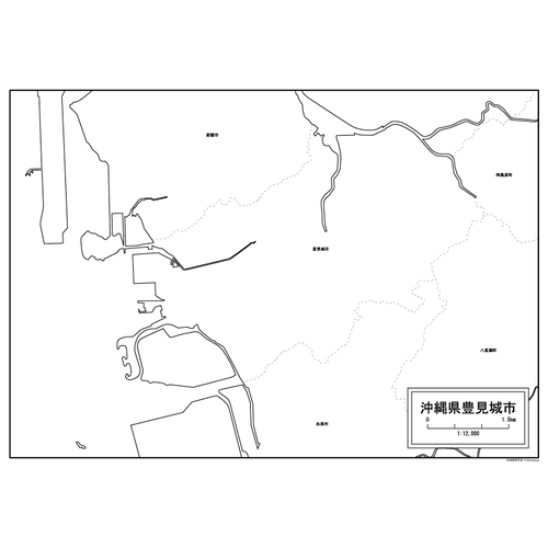 豊見城市の白地図のサムネイル