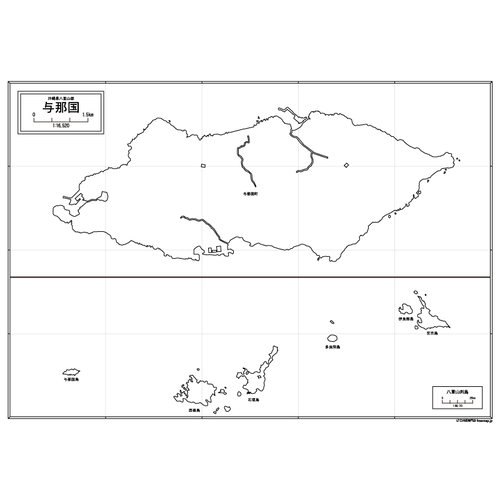 与那国町の白地図のサムネイル