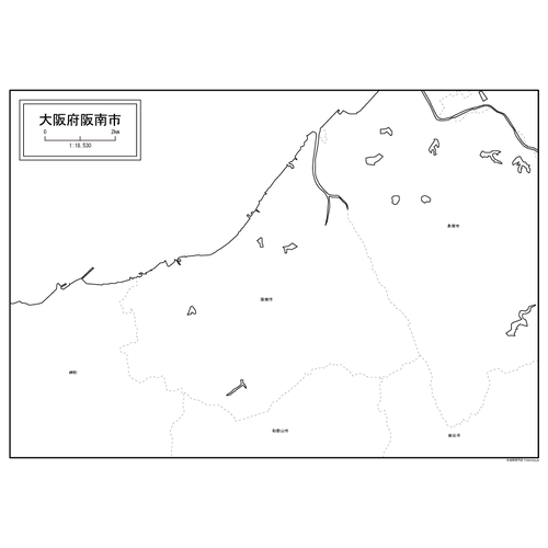 阪南市の白地図のサムネイル