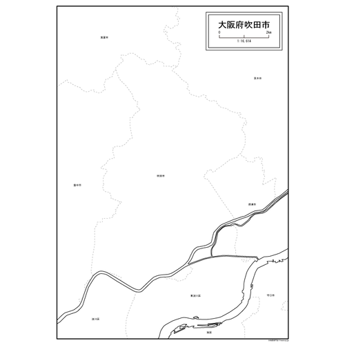 吹田市の白地図のサムネイル