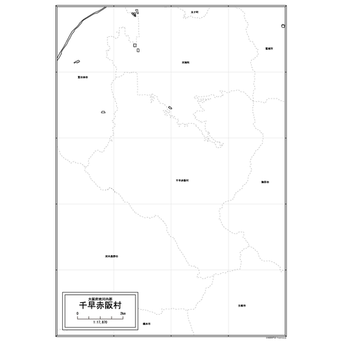 千早赤阪村の白地図のサムネイル