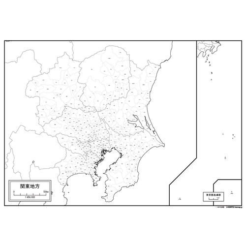 関東地方の白地図のサムネイル