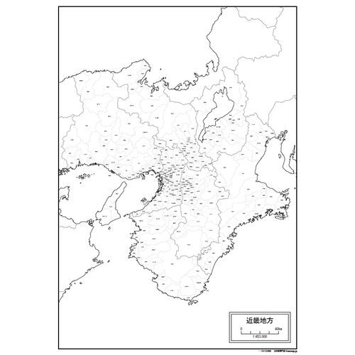 近畿地方の白地図のサムネイル