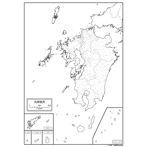 九州地方の白地図のサムネイル