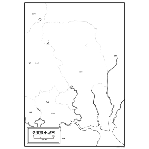 小城市の白地図のサムネイル