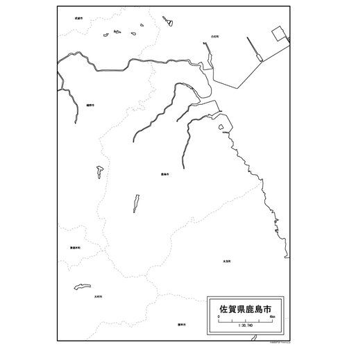 鹿島市の白地図のサムネイル