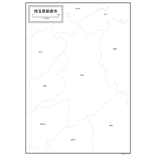 新座市の白地図のサムネイル