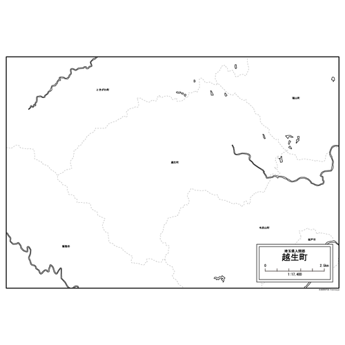 越生町の白地図のサムネイル