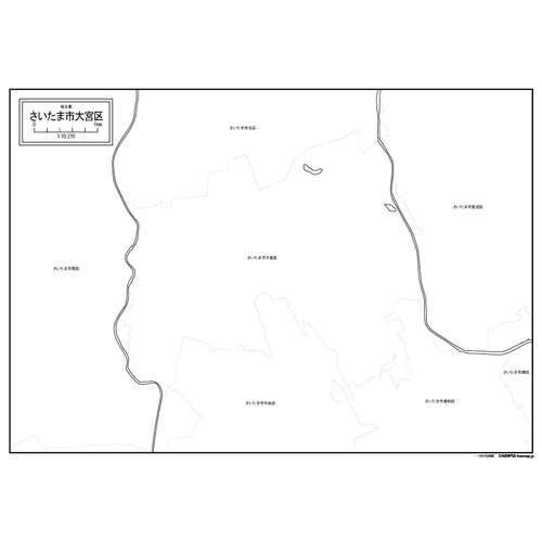 さいたま市大宮区の白地図のサムネイル