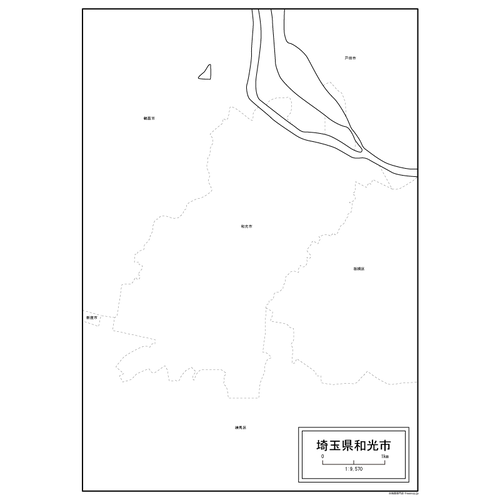 和光市の白地図のサムネイル