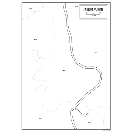 八潮市の白地図のサムネイル