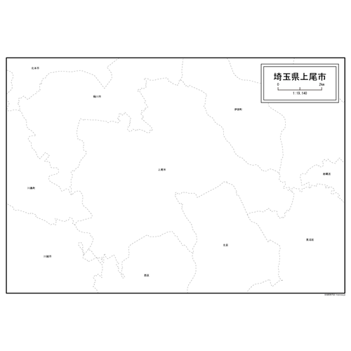 上尾市の白地図のサムネイル