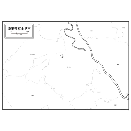 富士見市の白地図のサムネイル