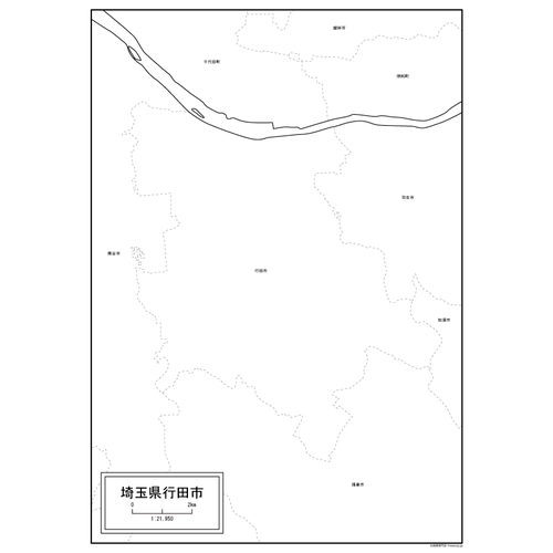 行田市の白地図のサムネイル