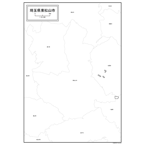 東松山市の白地図のサムネイル