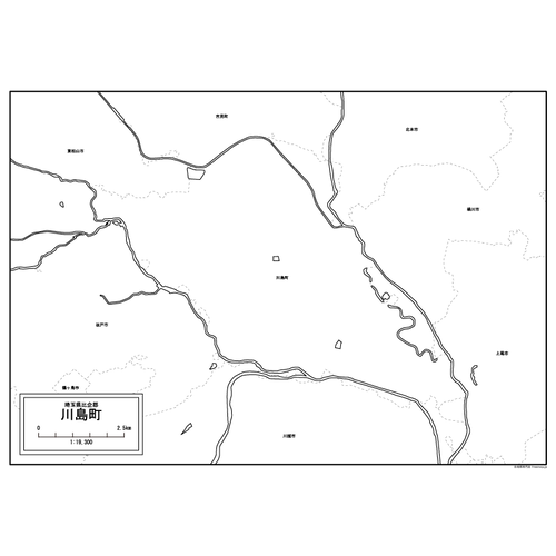 川島町の白地図のサムネイル