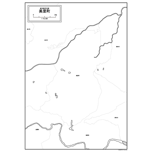 埼玉県美里町の白地図のサムネイル