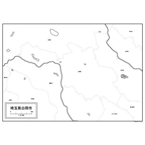 白岡市の白地図のサムネイル