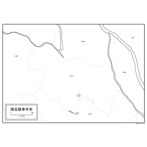 幸手市の白地図のサムネイル