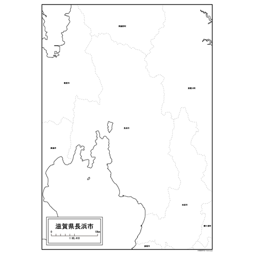 長浜市の白地図のサムネイル