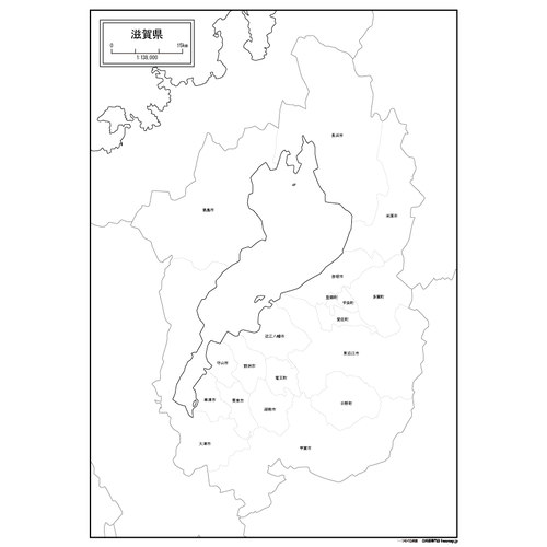 滋賀県の白地図のサムネイル