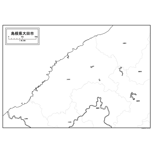 大田市の白地図のサムネイル