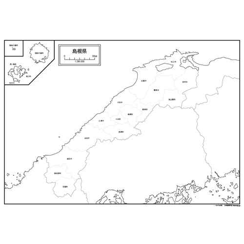 島根県の白地図のサムネイル
