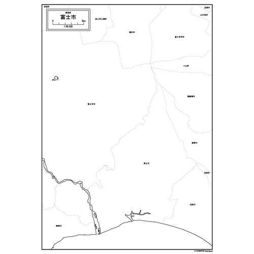 富士市の白地図のサムネイル