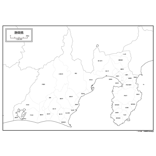 静岡県の白地図のサムネイル