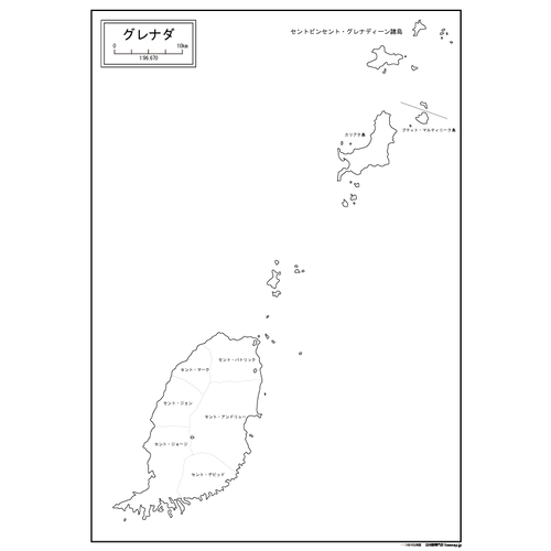 グレナダの白地図のサムネイル