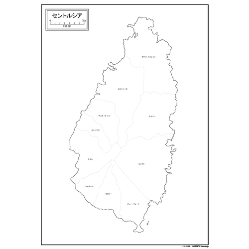 セントルシアの白地図のサムネイル