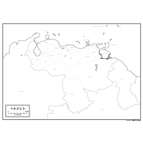 ベネズエラの白地図のサムネイル