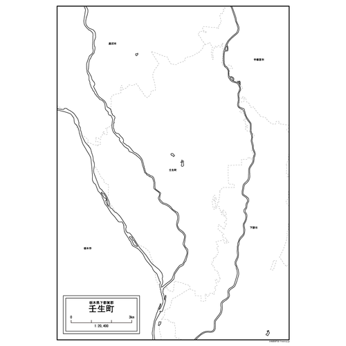 壬生町の白地図のサムネイル