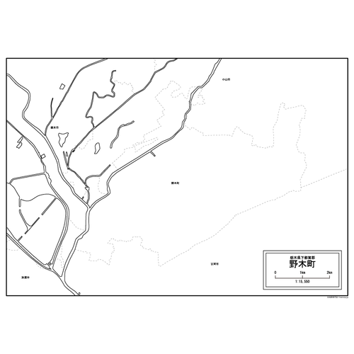 野木町の白地図のサムネイル