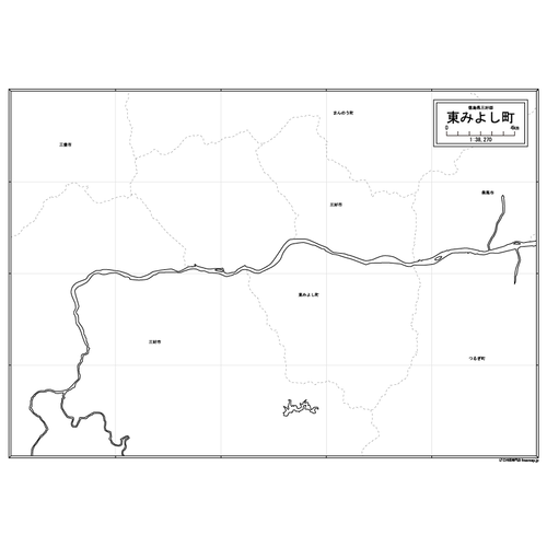 東みよし町の白地図のサムネイル